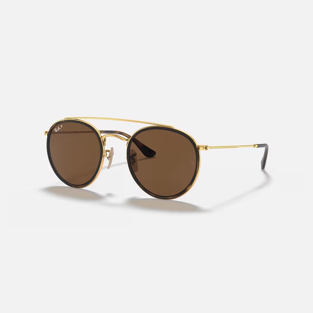 Ray-Ban Unisex Polarized Round Double Bridge Sunglasses